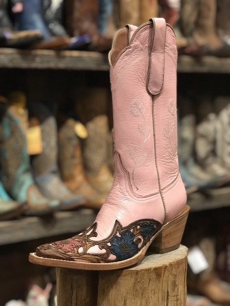 Black Jack Women's PINK LPKHT-8906-F5F5 Tooled Wingtip Boots SS25 - Saratoga Saddlery & International Boutiques