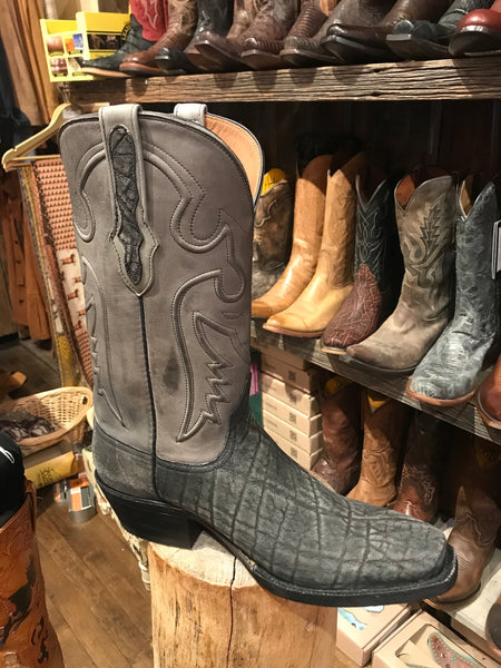 Men's Safari Grey Elephant Cowboy Boots USA Made by Black Jack Boots SG8012-V4