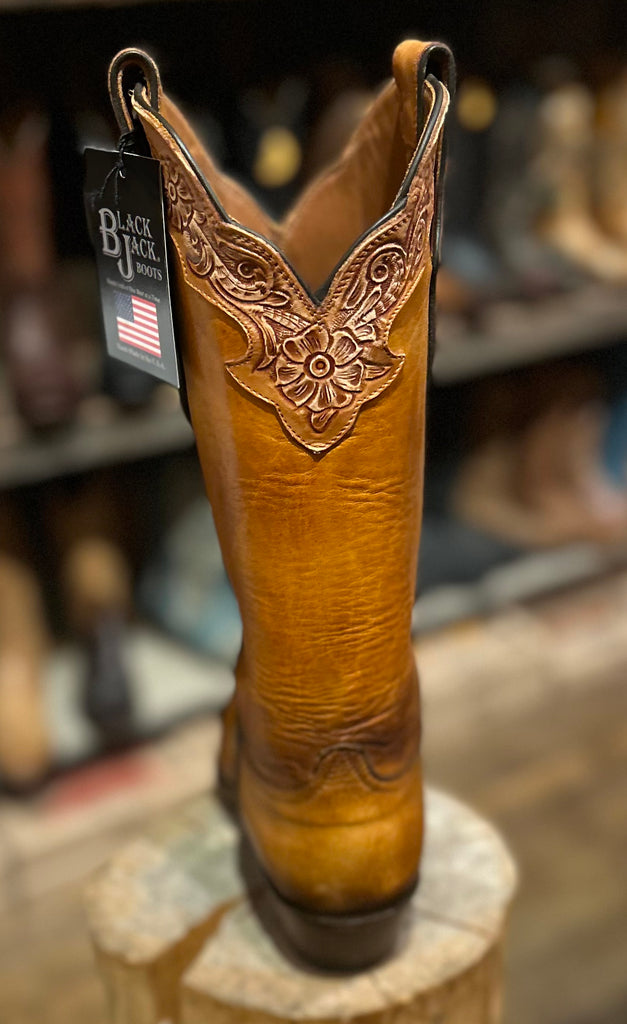 Black Jack Women's Cowboy Boots in Cognac Rich Leather - Saratoga Saddlery & International Boutiques