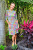 Gretchen Scott Split Neck Dress Blooming Party Mystic/Turq SS26