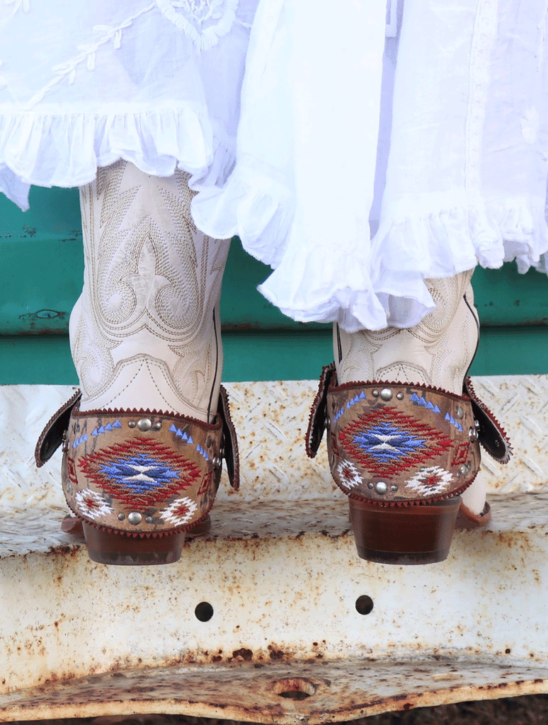 Boot Lassos Leather Boot Accessory Aztec Concho Design