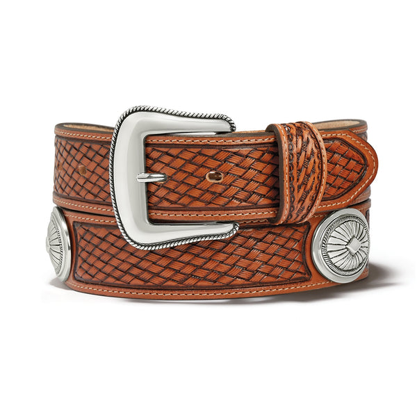 Hesperia Leather and Conch Western Style Belt C42834 Made in USA - Saratoga Saddlery & International Boutiques