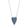 Brighton Silver with Blue Crystals Heart Love Messages Love Knows Necklace