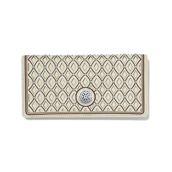 Brighton Ferrara La Bellezza Slim Folio White Leather Wallet T35752 SS2526up - Saratoga Saddlery & International Boutiques