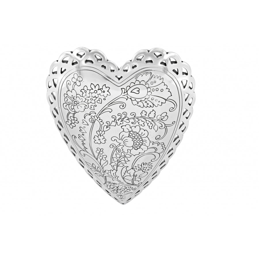 Brighton Garden Heart Trinket Tray – Silver Plated Jewelry Dish & Ring Holder G50030