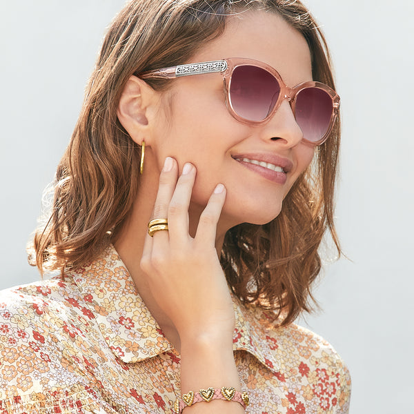 Brighton Intrigue Rosewater Clear Frame Pink Sunglass A13230