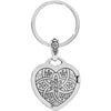 Brighton Floral Heart Key Fob – Silver Plated Locket Keychain (E12192)