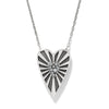Brighton Silver Heart Pendant Necklace with Blue Crystals – Reversible Love Message Necklace JM0169