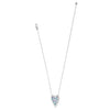 Brighton Silver Heart Pendant Necklace with Blue Crystals – Reversible Love Message Necklace JM0169