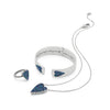 Brighton Silver with Blue Crystals Heart Love Messages Love Knows Necklace