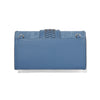 Blue wallet with a white background