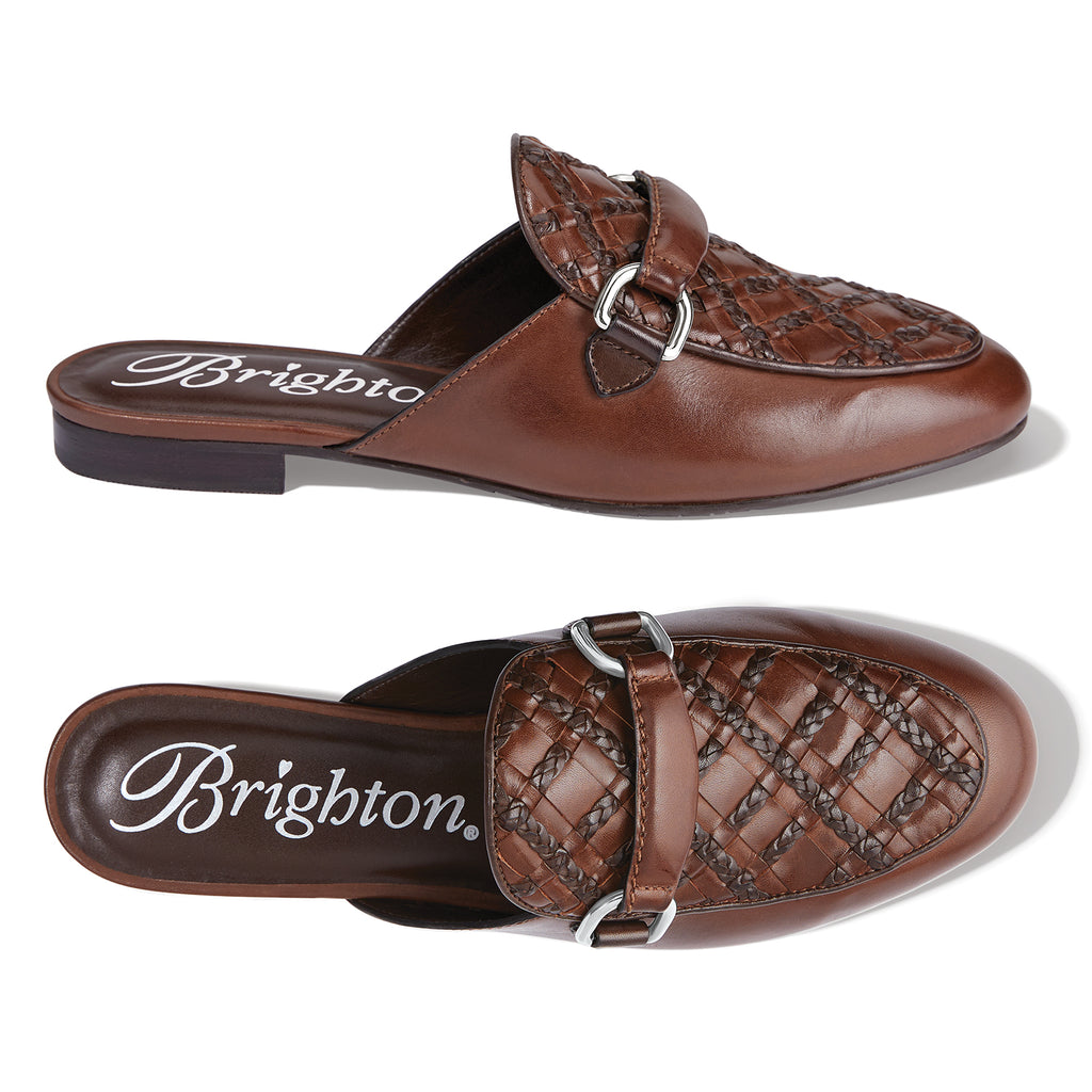 Brighton Women's Leather Mules in Caramel Simona