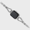 Silver chain watch band on a white background