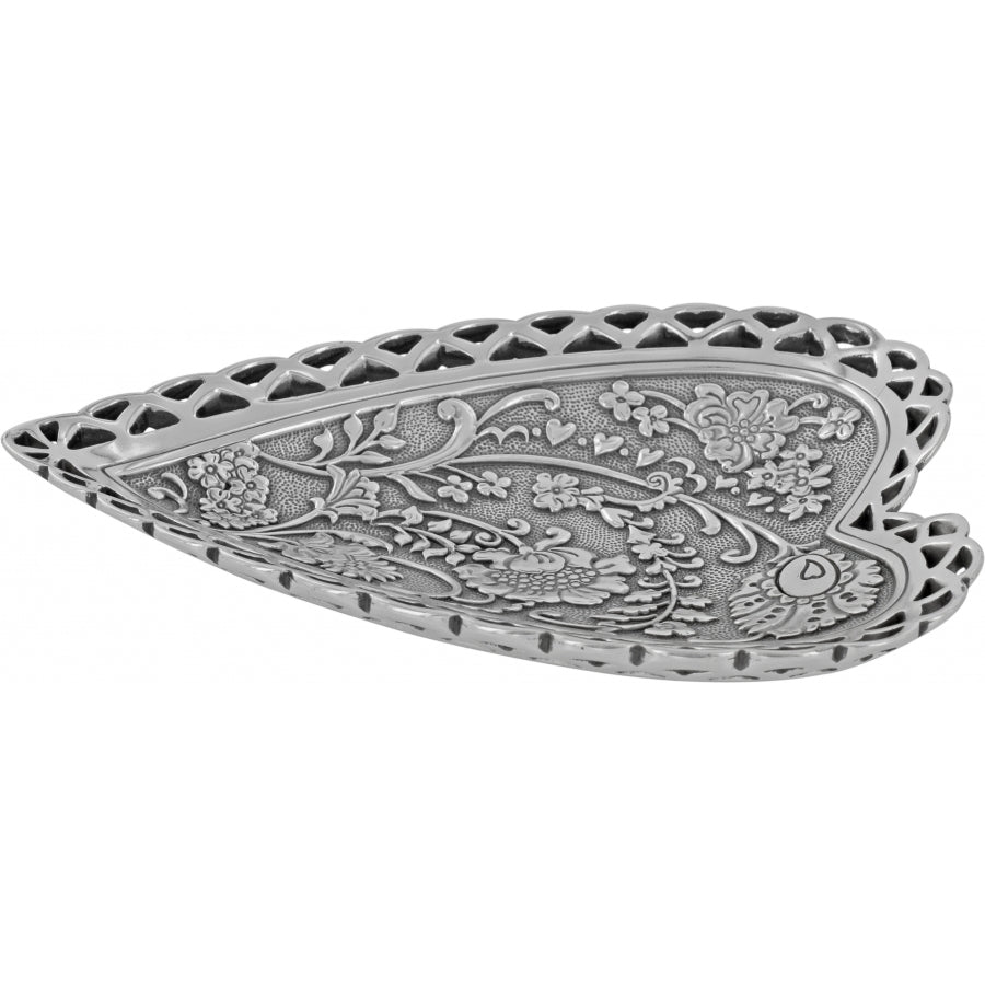 Brighton Garden Heart Trinket Tray – Silver Plated Jewelry Dish & Ring Holder G50030