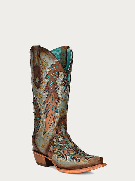 CORRAL Womens C3976 BROWN TURQUOISE ON SALE!