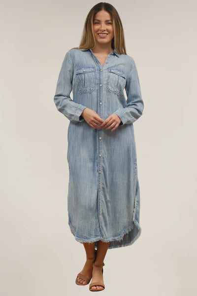 Kyla Denim Fia Dress KYVK150 Blue Tan SS24