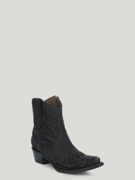 Circle G L6225 LD Black Embroidery Ankle Boot SS26ST