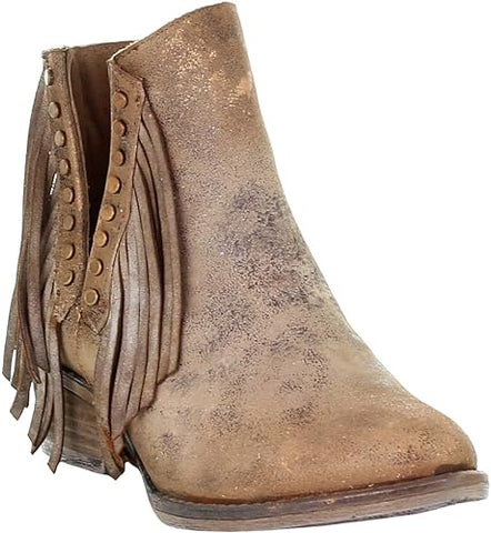 Circle G Q0221 Ladies Brown Cutout with Strap Bootie by Corral Boots