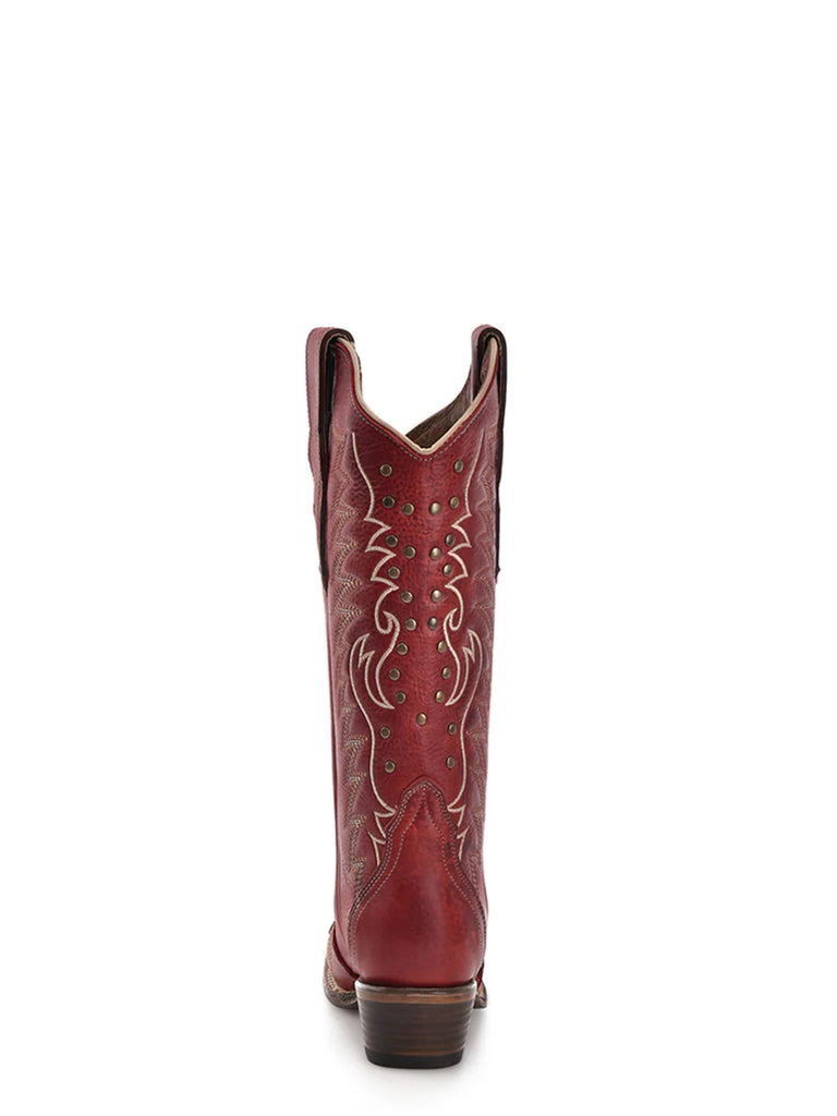 Red Leather Tall Cowboy Boot Circle G by Corral Boots L6117
