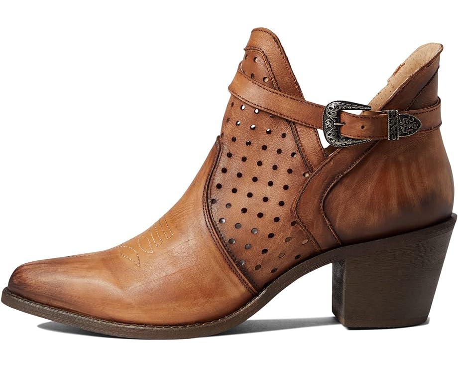 Circle G Q0221 LD Brown Cutout Strap Bootie SS25