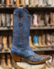 Women's Custom Made Blue Leather Cowboy Boots Tooled Wingtip by Black Jack Boots