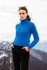 Classic Women's Cable Cashmere Knit Sweater in Blue Alps & Meters