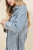 Denim Fringe Button Up Dress