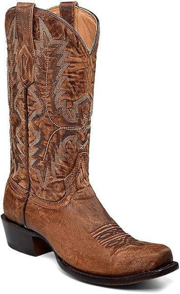 Men's Brown Square Toe Tall Cowboy Boots Corral Boots A4546 - Saratoga Saddlery & International Boutiques