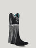 Women's Silver Black Metal Harness Fringe Crystal Boots by Corral A4599