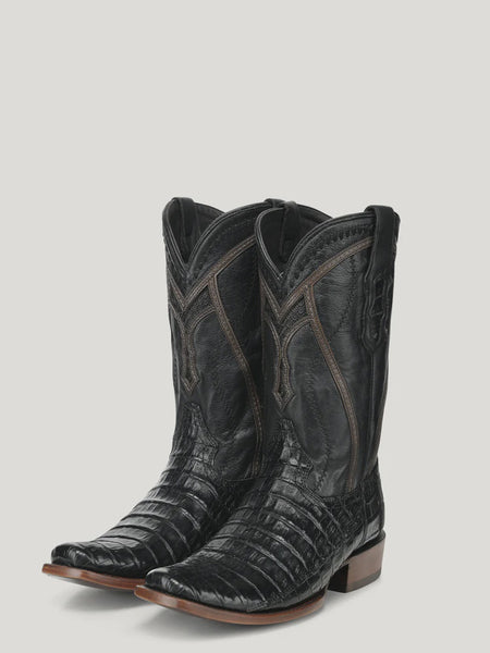 Corral A5107 MN Black Caiman Inlay & Embroidery Woven Narrow Sq.Toe SS26
