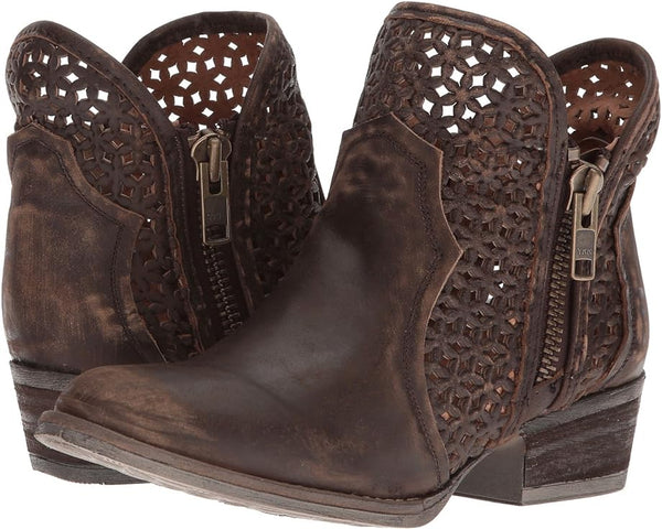 Circle G Q5019 Women's Brown  Cutout Shortie Boot - Saratoga Saddlery & International Boutiques