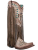 Corral Women's Beige Eagle Crystal Fringe Tall Cowboy Boots style C4088