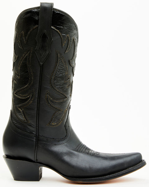 Women's Black Leather Tall Cowboy Boots Corral Boots F1382 - Saratoga Saddlery & International Boutiques