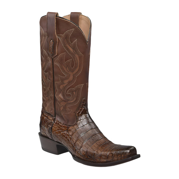 Corral Boots Men's Honey Brown Caiman Cowboy Boots Corral Boots Style Number A4552 MENS_EMBROIDERY_HONEY_BROWN_CAIMAN_NARROW_SQUARE_TOE_