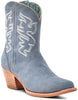 Corral Women's Blue Leather Ankle Boots with Zipper N0008