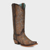 Corral Womens Boots C3972 Maple Embroidery with Studs Brown Tall Cowboy Boots