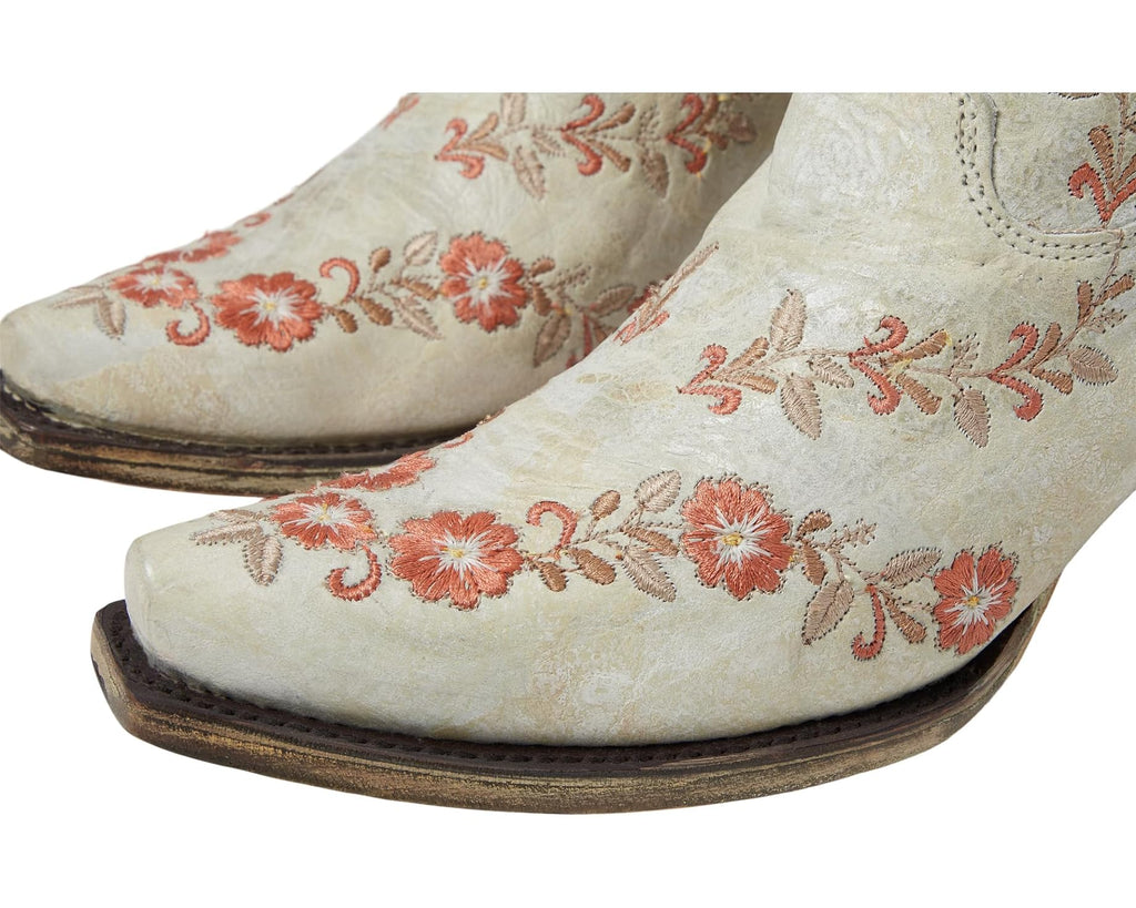 Womens White Wedding style Flower Cowboy Boots A4455 Corral Tall Boots