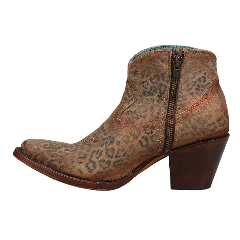 Corral A4468 LD Brown Cheeta Suede Bootie