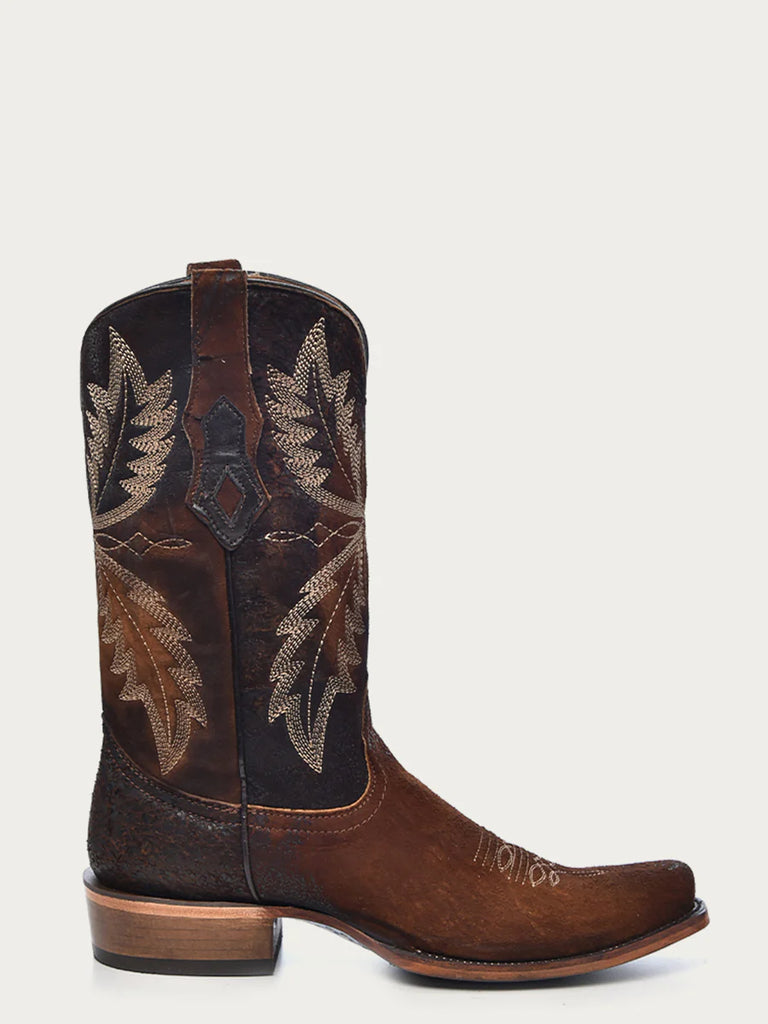 Men's Chocolate Brown Square Toe Tall Cowboy Boots Corral Boots C4023