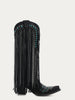 Corral C4087 Ladies Black Embroidery Crystals Eagle  Lamb Fringes Tall Cowboy Boots