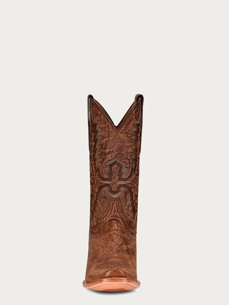 Men's Brown Embroidery Narrow Square Toe Cowboy Boots A4229 Corral Boots