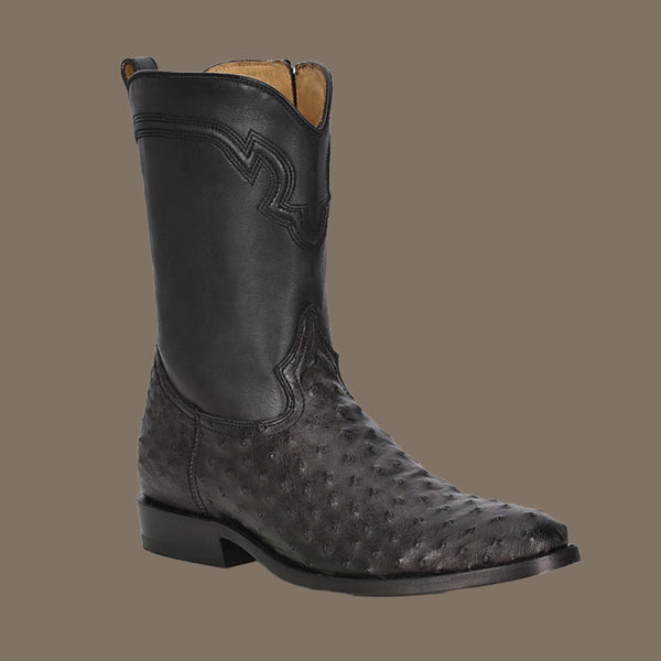 Corral Men's C3885 Black Ostrich Roper Cowboy Boot