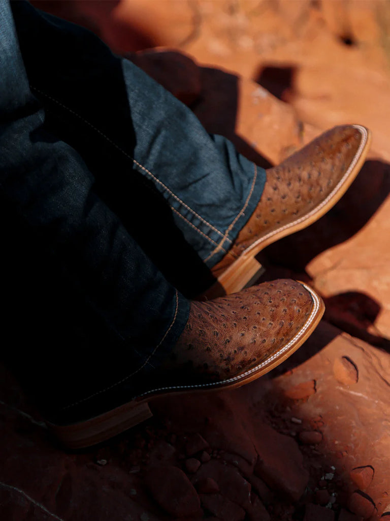 Corral Mens A4008 ORIX OSTRICH Square Toe Cowboy Boots