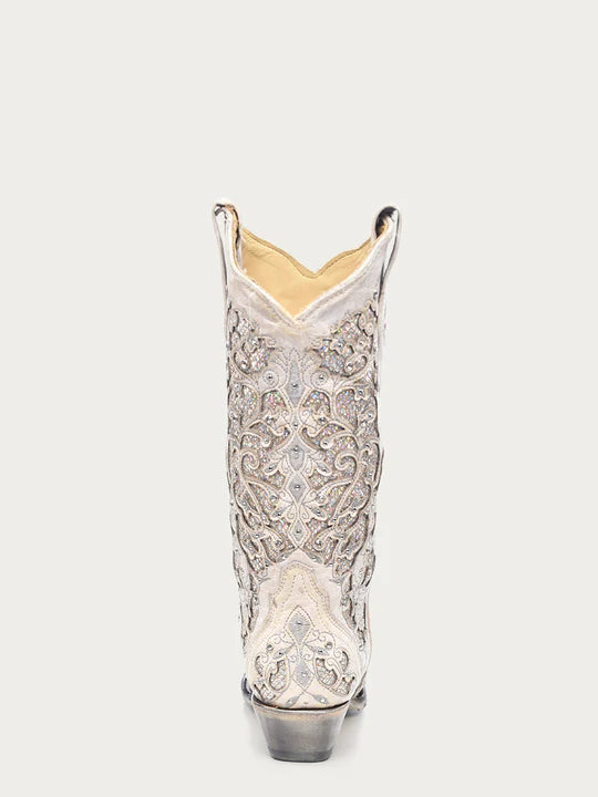 Corral Women's Boot A3322 White Glitter Crystals Wedding Boot SS25