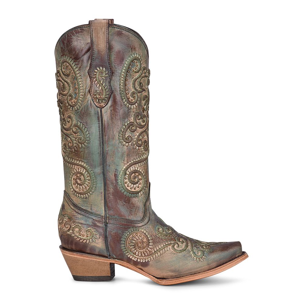 Corral Women's Turquoise Brown Cowboy Boots C3849 ON SALE