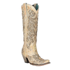 CORRAL A4345 Corral® Ladies Beige Distressed Glitter Inlay Western Boots
