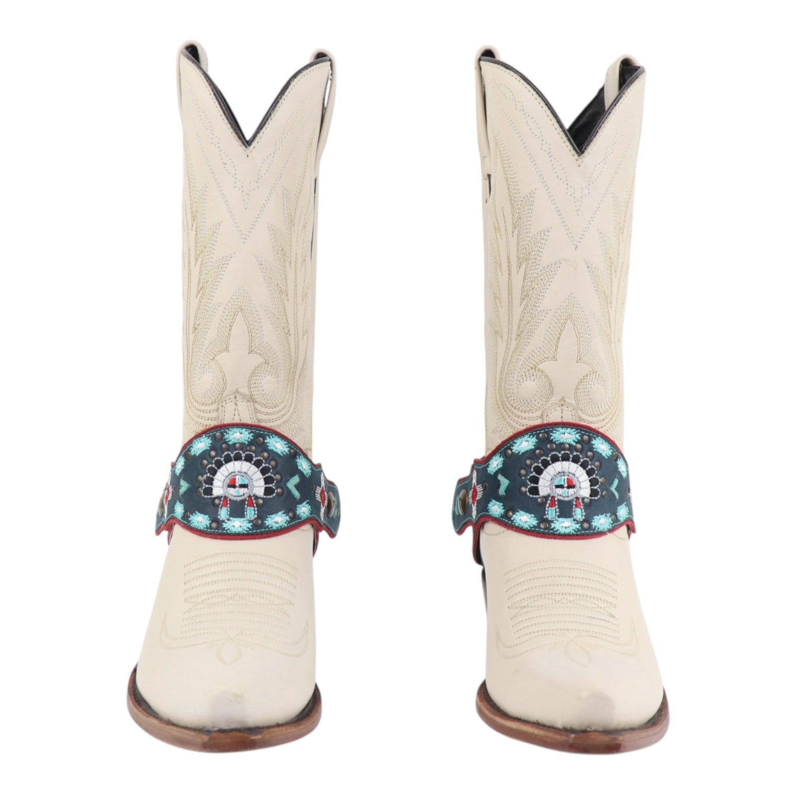 Cowboy Boot Accessories Leather Harness Boot Lassos Zuni Russian Blue ...