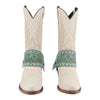 Cowboy Boot Accessories Boot Lassos Hummingbird in Aqua Blue Leather
