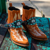 Cowboy Boot Accessories Leather Harness Boot Lassos Zuni Russian Blue