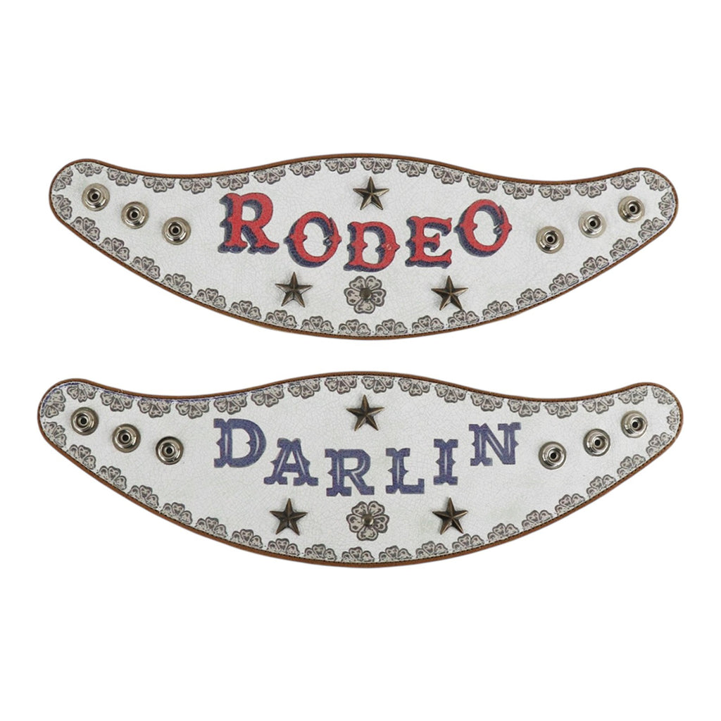 Boot Lassos Rodeo Darlin - White Leather Boot Harness - 